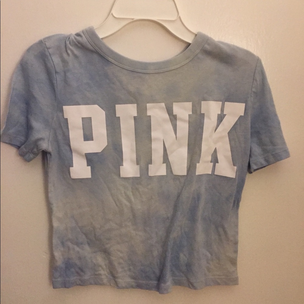 Blue tie dye crop top